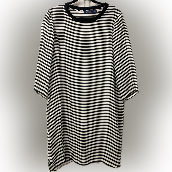 Polo Ralph Lauren 100% Silk Striped Dress Black/White Size 12 NWT - Picture 6 of 13